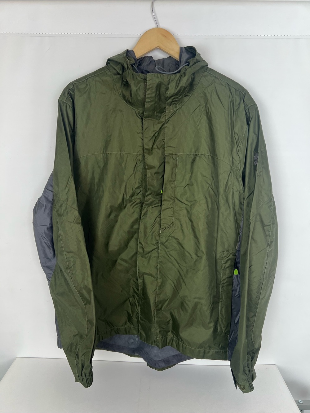Timberland Olive Green Hooded Rain Jacket